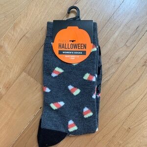 NWT "But first candy"  Candy Corn Halloween Socks